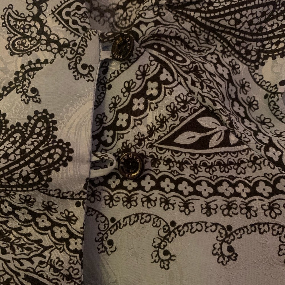 Sandro Blue Paisley Silk dress - Picture 5 of 7